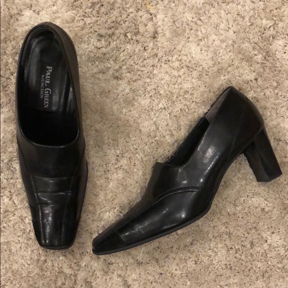 Paul Green Munchen Black Leather Shootie Heels